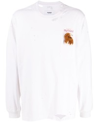 Doublet Bear Distressed Embroidered Cotton T Shirt
