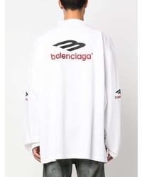 Balenciaga Logo Embroidered Cotton T Shirt