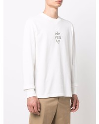 Eleventy Logo Embroidered Long Sleeved T Shirt