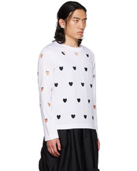 Simone Rocha White Heart Cutout Long Sleeve T Shirt