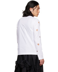Simone Rocha White Heart Cutout Long Sleeve T Shirt