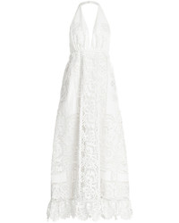 Valentino Embroidered Cotton Maxi Dress