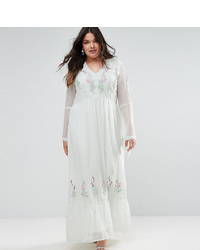 Frock and Frill Plus Embroidered Prairie Maxi Dress With