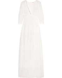 Vilshenko Lee Embroidered Cotton Maxi Dress Ivory