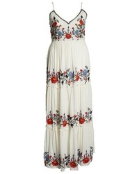 Glamorous Plus Size Embroidered Tiered Gauze Maxi Dress