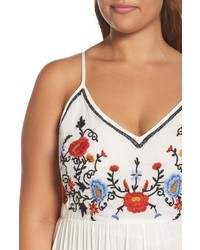 Glamorous Plus Size Embroidered Tiered Gauze Maxi Dress