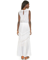 Burning Torch Ritual Embroidered Maxi Dress