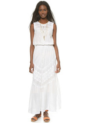 Burning Torch Ritual Embroidered Maxi Dress