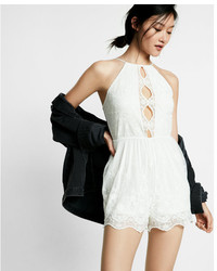 Express Embroidered Mesh Romper