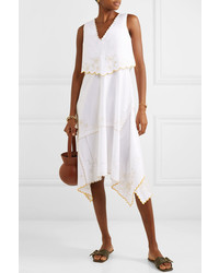 See by Chloe Asymmetric Embroidered Cotton Dress