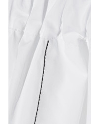 J.W.Anderson Asymmetric Embroidered Cotton Poplin Midi Dress White