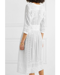 Isabel Marant Eline Embroidered Cotton Voile Midi Dress