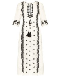 Figue Liana Embroidered Cotton Poplin Midi Dress