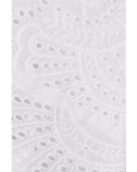 Zimmermann Mercer Fan Asymmetric Embroidered Cotton Midi Dress White