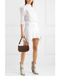 Isabel Marant Etoile Akala Asymmetric Embroidered Cotton Voile Mini Skirt