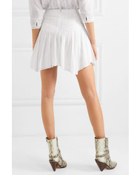 Isabel Marant Etoile Akala Asymmetric Embroidered Cotton Voile Mini Skirt