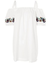 Topshop Bardot Embroidered Dress