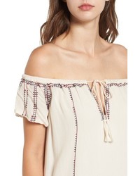 Lush Embroidered Off The Shoulder Dress