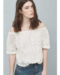 Mango Outlet Embroidered Blouse
