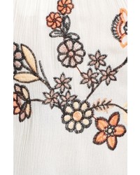 J.o.a. Floral Embroidered Off The Shoulder Top