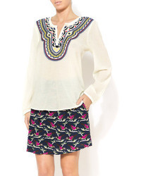 Tracy Reese Embroidered Peasant Top