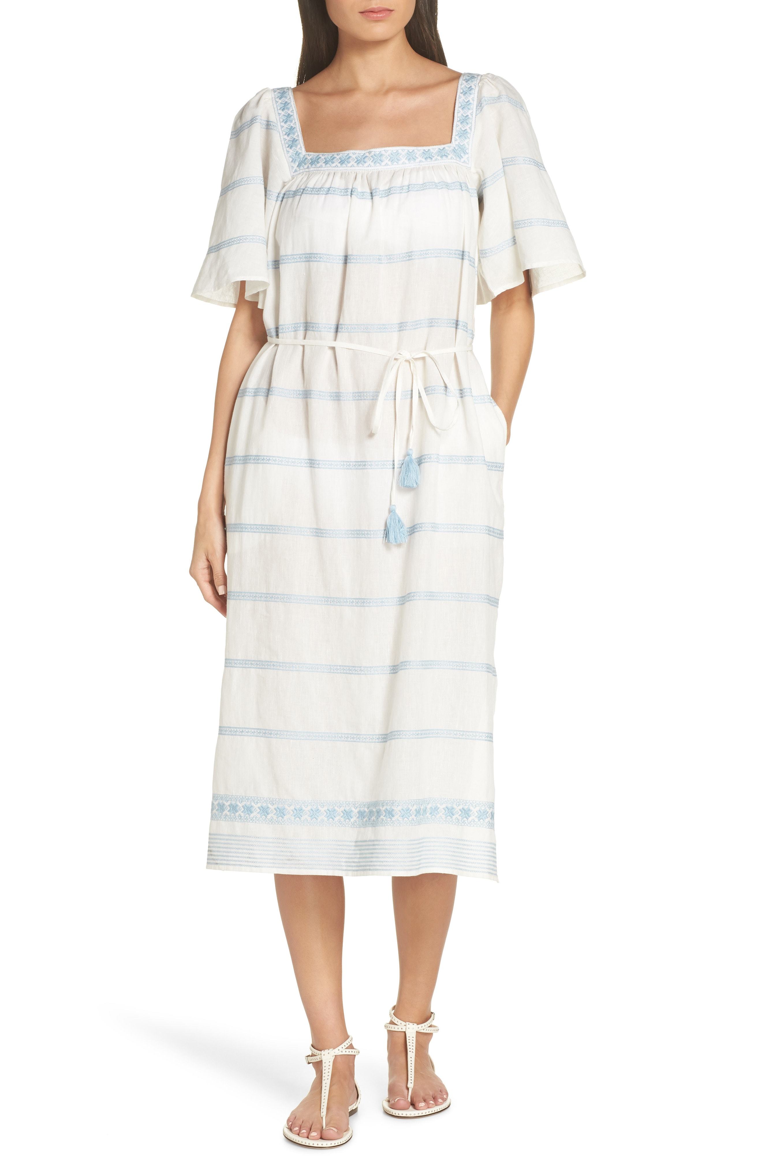 tory burch embroidered linen dress