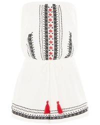 Topshop Embroidered Strapless Romper