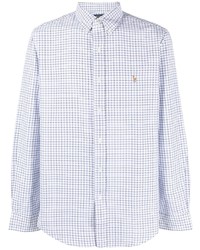 Polo Ralph Lauren Grid Pattern Logo Embroidered Cotton Shirt