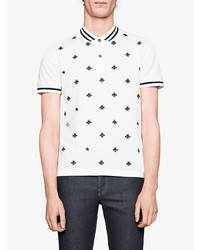 Gucci Cotton Polo With Bees And Stars