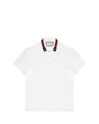Gucci Cotton Polo With Web And Bee