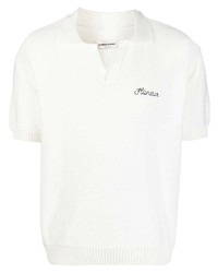 Flaneur Homme Embroidered Logo Knit Polo Shirt