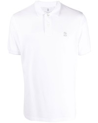 Brunello Cucinelli Embroidered Logo Short Sleeve Polo Shirt
