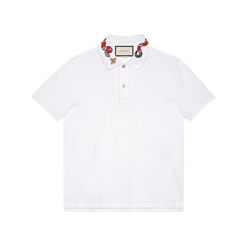 carolino estrés en el medio de la nada Gucci Kingsnake Embroidered Polo Shirt, $750 | farfetch.com | Lookastic