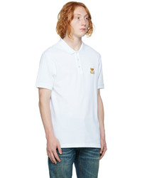 Moschino White Embroidered Patch Polo