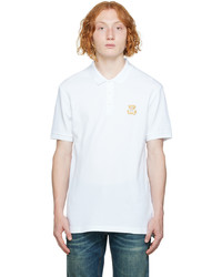Moschino White Embroidered Patch Polo