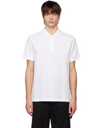 Burberry White Embroidered Polo