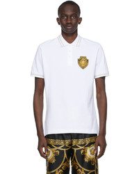 VERSACE JEANS COUTURE White Sunflower Garland Patch Polo