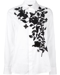 White Embroidered Sequin Shirt
