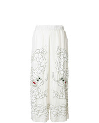P.A.R.O.S.H. Sequin Dragon Embroidered Wide Leg Trousers