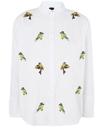 Topshop Embroidered Bird Shirt