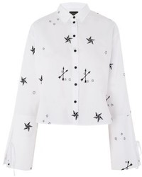 Topshop Star Embroidered Shirt