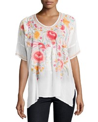 Johnny Was Rubi Embroidered Georgette Blouse Plus Size