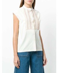 See by Chloe See By Chlo Embroidered Bib Sleeveless Shirt