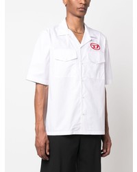 Diesel Bowling Shirt With Embroidered Logo