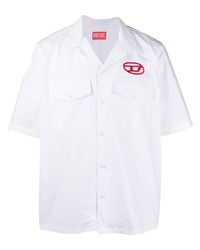Diesel Bowling Shirt With Embroidered Logo
