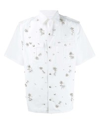 Prada Crystal Embellished Floral Motifs Shirt