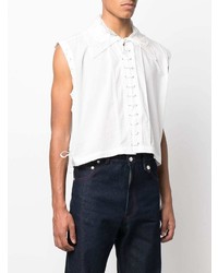 EGONlab Embroidered Collar Lace Up Shirt