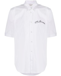 Alexander McQueen Embroidered Logo Short Sleeved Shirt