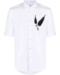 Alexander McQueen Embroidered Motif Short Sleeve Shirt