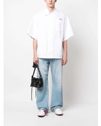 Off-White Embroidered Short Sleeve Shirt